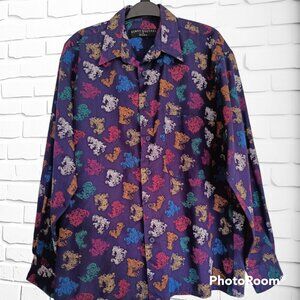 M🟣Henry Grethel Dark Purple Cotton Dress Shirt